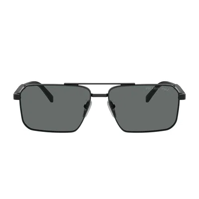 Prada Polarized Grey Navigator Ladies Sunglasses Pr A57s 1ab5z1 61 In ["grey","black"]