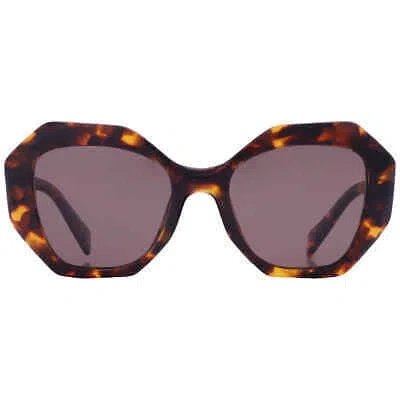 Pre-owned Prada Polarized Light Brown Geometric Ladies Sunglasses Pr 16ws Vau05c 53 In Multi