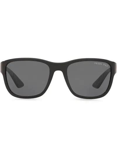 Prada Polarized Rectangular-frame Sunglasses In Black