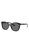 Prada Polarized Rounded Square Sunglasses, 53mm In Black Tortoise/gray Solid