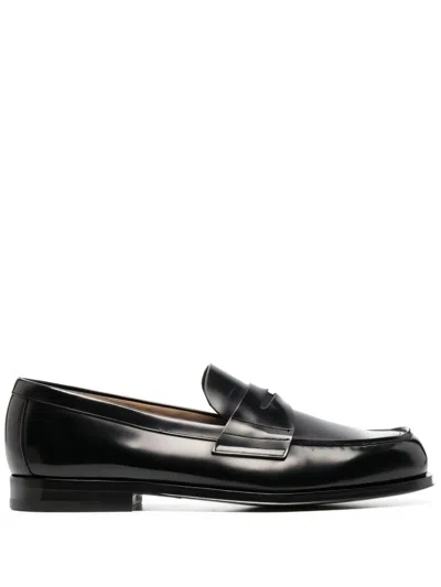 Prada Polished Black Loafers With Raised Seam