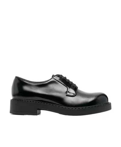 PRADA POLISHED-FINISH DERBY SHOES