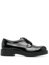 Prada Lace-up Leather Derbies In Schwarz