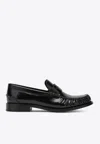 Prada Leather Loafers With Penny Strap And Round Toe In Multi