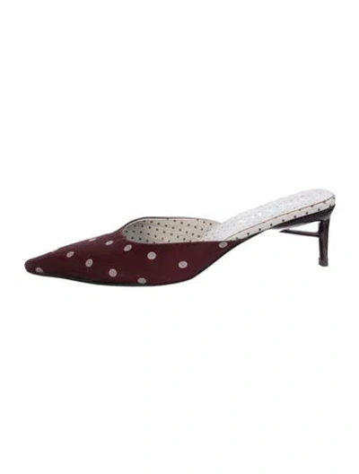Pre-owned Prada Polka Dot Print Mules In Purple