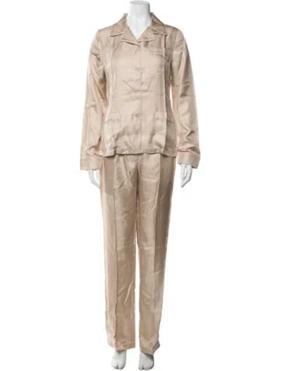 Pre-owned Prada Polka Dot Print Pant Set In Neutrals