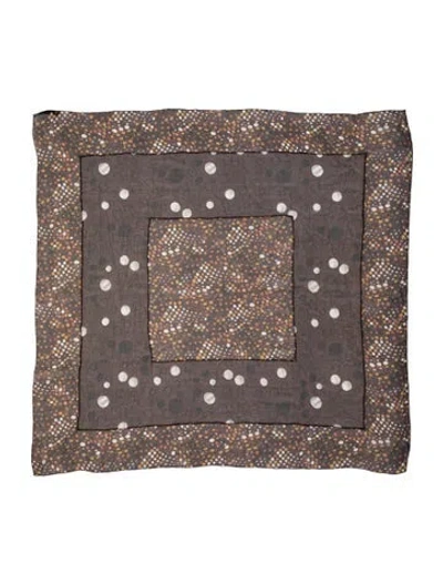 Pre-owned Prada Polka Dot Print Scarf In Brown