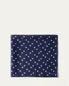 Prada Polka Dot Printed Silk Scarf In F0960 Bleu Bianco