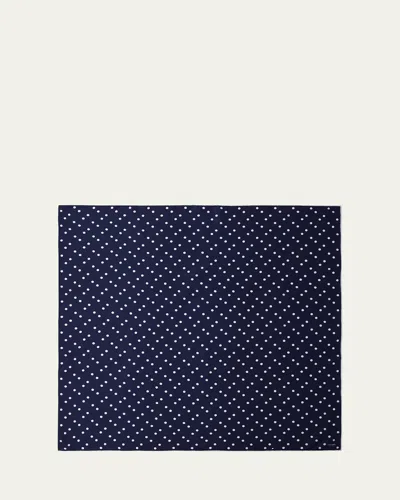 Prada Polka Dot Silk Scarf In F0960 Bleu Bianco