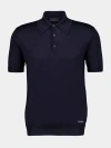 Prada Short Sleeve Polo Collar Ribbed Cuffs Sweater