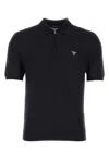 Prada Midnight Blue Wool Polo Shirt In Black