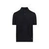 Prada Dark Blue Silk Polo Shirt In Blue