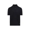 Prada Dark Blue Silk Polo Shirt In Blue