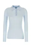 Prada Cashmere-silk Polo Shirt In Blue