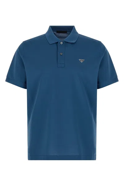 Prada Polo Logo In Blue