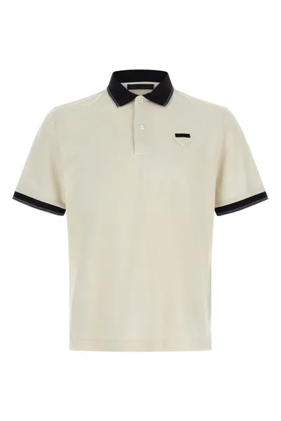Prada Polo Logo Triangolo In White