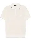 Prada Triangle Logo Perforated Polo T-shirt In White