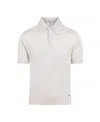 Prada Silk Polo In Neutral