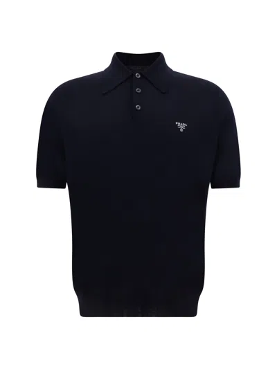 Prada Polo Shirt In Bleu