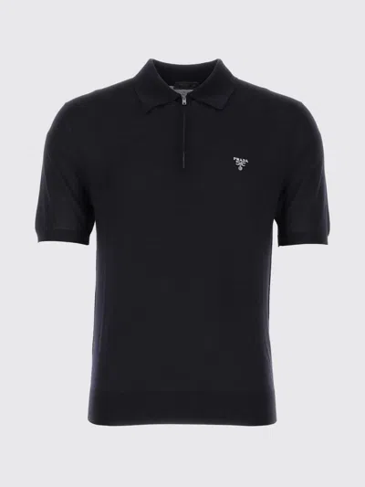 Prada Polo Shirt Men  In Blue