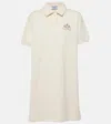 Prada Polokleid Aus Baumwoll-fleece In Weiss