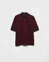 Prada Men's Tipped Cotton Pique Polo Shirt In Brown