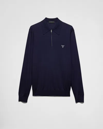 PRADA POLOSHIRT AUS SUPERFINE-WOOL