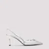 Prada Silver Slingback Pumps In Silver