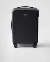 Prada Re-nylon And Saffiano Leather Trolley In Schwarz
