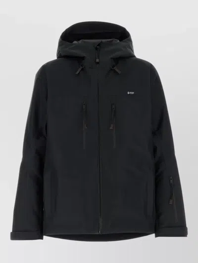 Prada Polyester Hooded Windbreaker Jacket Long Sleeves In Black