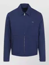 Prada Polyester Jacket Pointed Collar Straight Hem In Blue