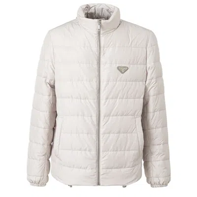 Prada Triangle-logo Padded Jacket In White