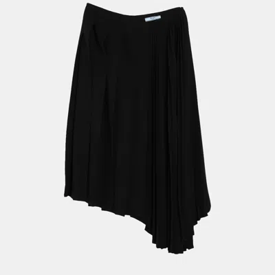Pre-owned Prada Polyester Midi Skirts It 40 In Black