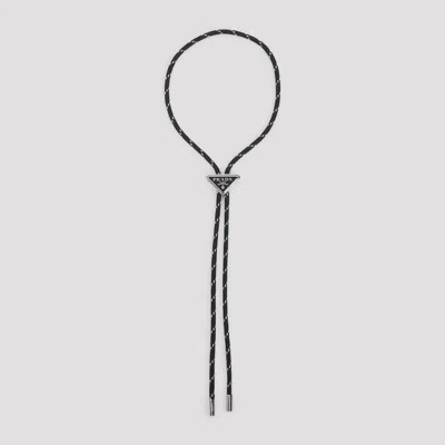 Prada Polyester Necklace In Black
