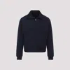 Prada Tech Fabric Sweatshirt With Raglan Sleeves In Blue