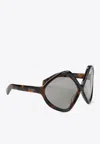 Prada Polygon-shaped Acetate Sunglasses In Black