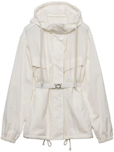 Prada Blousonjacke Aus Technischem Pongé In Ivory