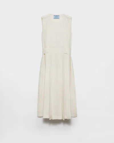 Prada Pongé Silk Dress In Neutral
