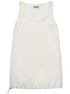 Prada Sleeveless Technical Pongé Mini-dress In Beige