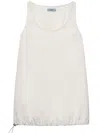 Prada Sleeveless Technical Pongé Mini-dress In Neutrals