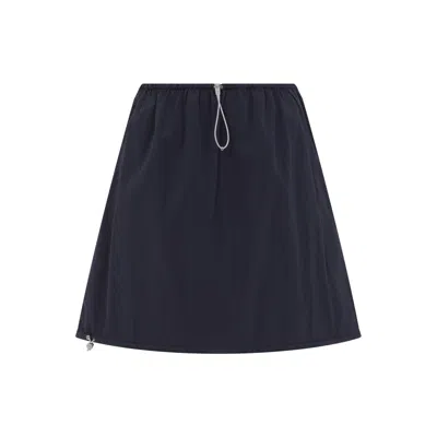 Prada Women's Ponge Tec Skirt In Black
