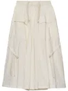 Prada Cotton-blend Midi Skirt In Neutrals