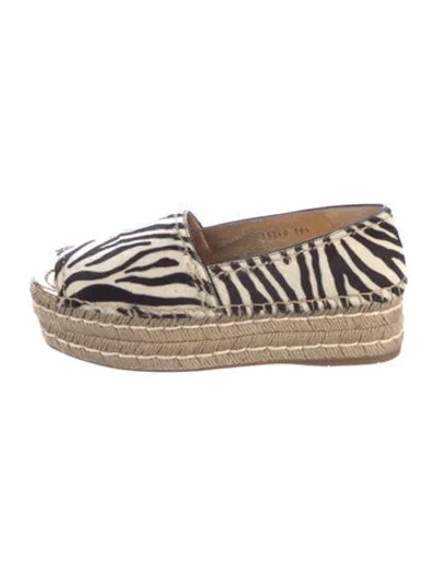 Pre-owned Prada Ponyhair Animal Print Espadrilles In Neutral