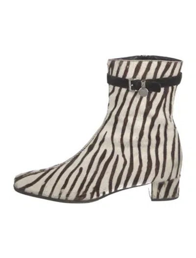 Pre-owned Prada Ponyhair Animal Print Sock Boots In Multi