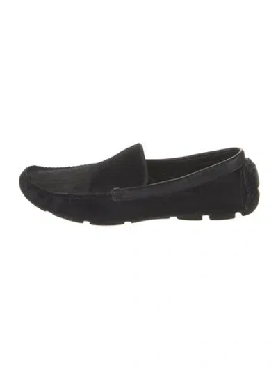 Pre-owned Prada Ponyhair Loafers In Black