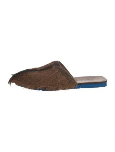 Pre-owned Prada Ponyhair Mules In Multi