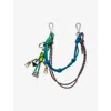 Prada Womens Green Pop Strings Leather And Metal Keychain Charm In Multi