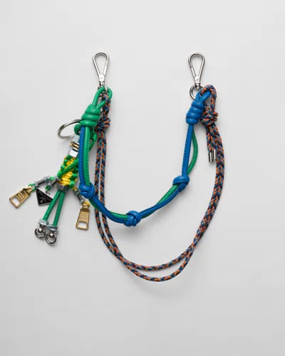Prada Pop Strings Bag Charm In Green