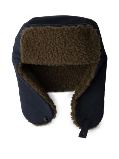 Prada Poplin Trapper Hat With Fleece Lining In Brown