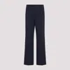 Prada Cotton Popeline Pants Button Detail In Blue